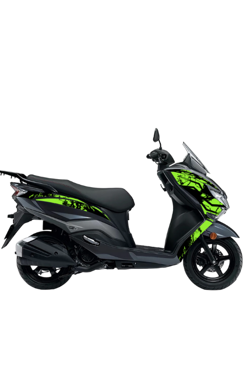 Burgman 125 Half Body Grayfixx Green Pattern Design 